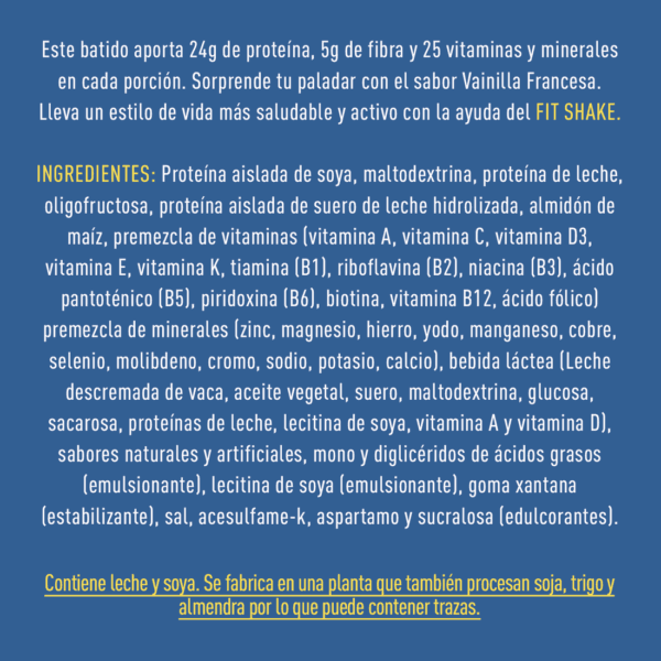 Fit Shake Bolt Vainilla Francesa 700gr - Imagen 4