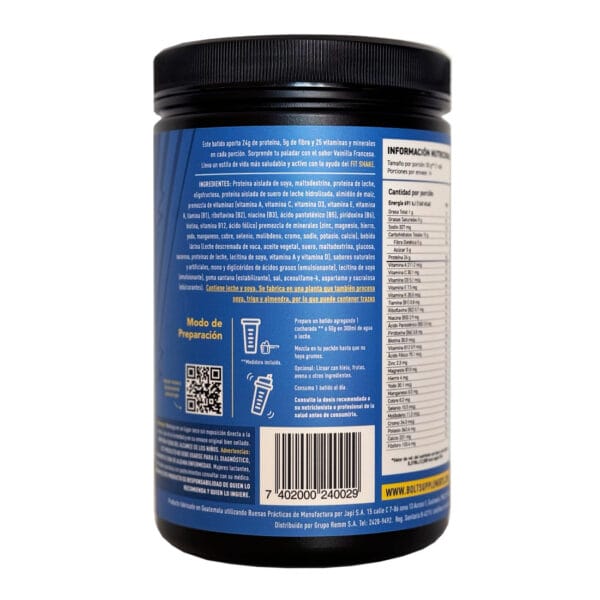 Fit Shake Bolt Vainilla Francesa 700gr - Imagen 2