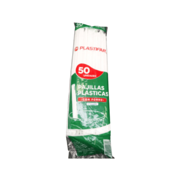 Pajillas Forradas Desechables Plastifar 50uds