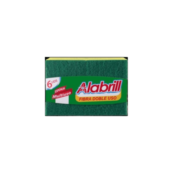 Esponja Multiusos con Fibra Doble Uso Alabrill 6uds