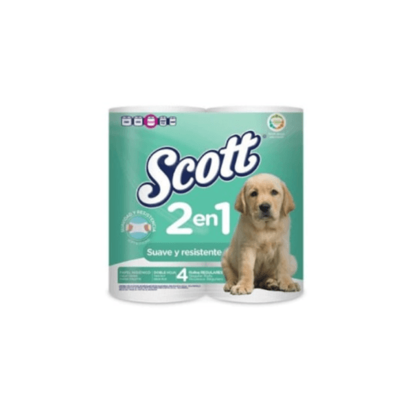 Papel Higiénico Scott Suave y Resistente 2en1 220 Hojas 4uds