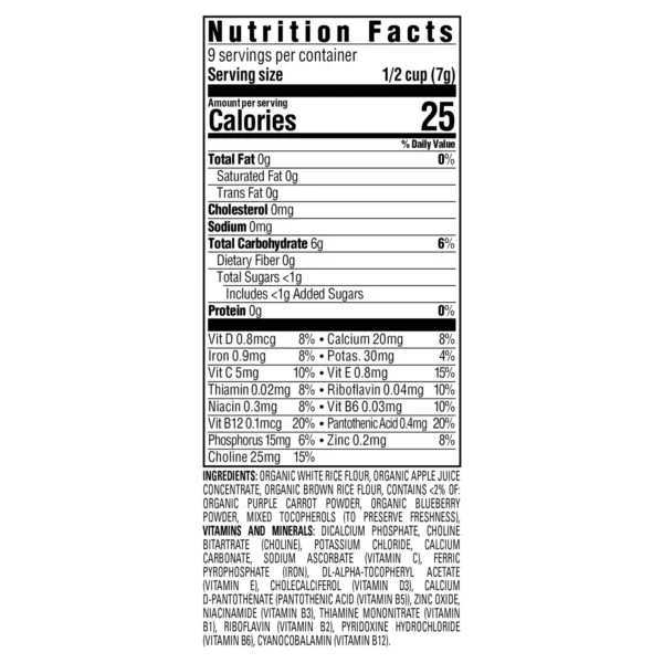 Snack Organico para Bebés de Zanahoria Morada y Arándano HappyBaby Puffs 60gr - Imagen 2