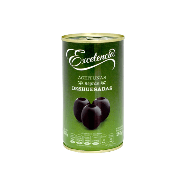 Aceitunas Negras Deshuesadas Enlatadas Excelencia 350gr
