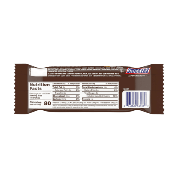 Barras de Chocolate con Maní Snickers Fun Size 6uds - Imagen 2
