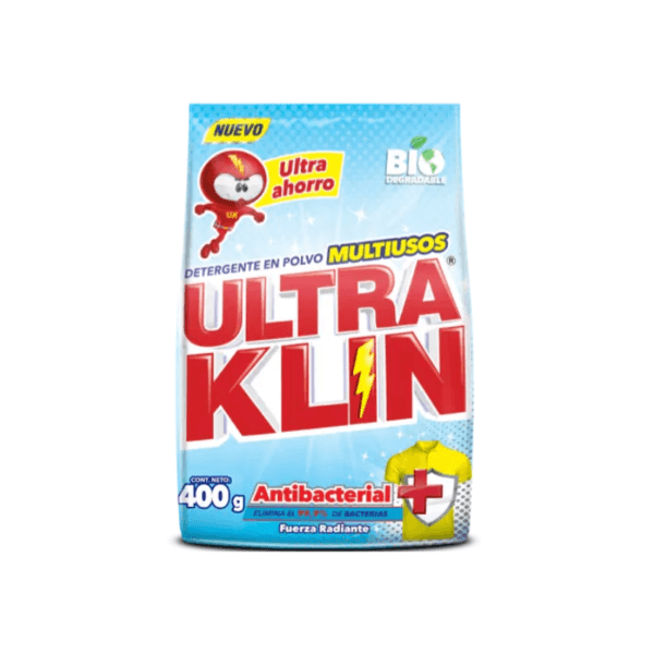 Detergente Antibacterial en Polvo Ultra Klin 400gr