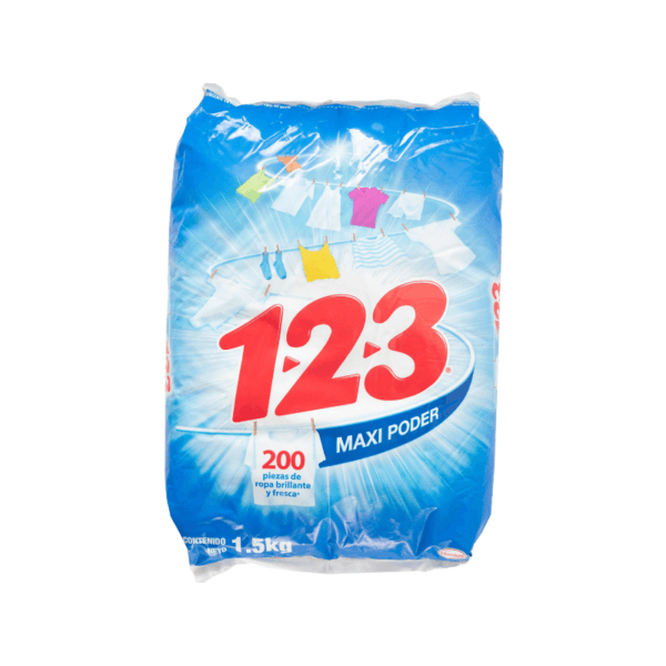 Detergente en Polvo 123 Maxi Poder 1.5kg
