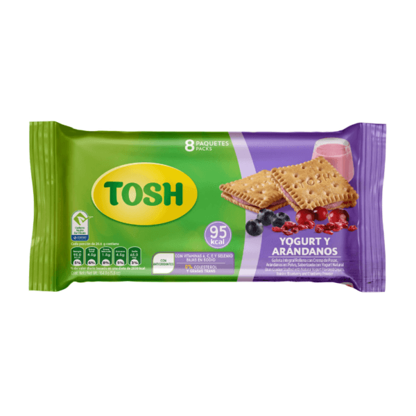 Galletas Integrales de Yogurt y Arándanos Tosh 8uds