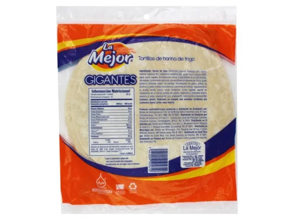 Tortillas de Harina Gigantes La Mejor 10uds 830gr - Imagen 2