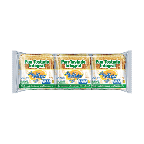 Pan Integral Tostado La Mejor 3Pack 75gr