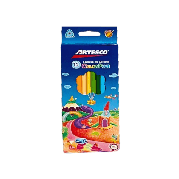 Crayones de Madera de Colores Triangulares Artesco ColorPlus 12uds