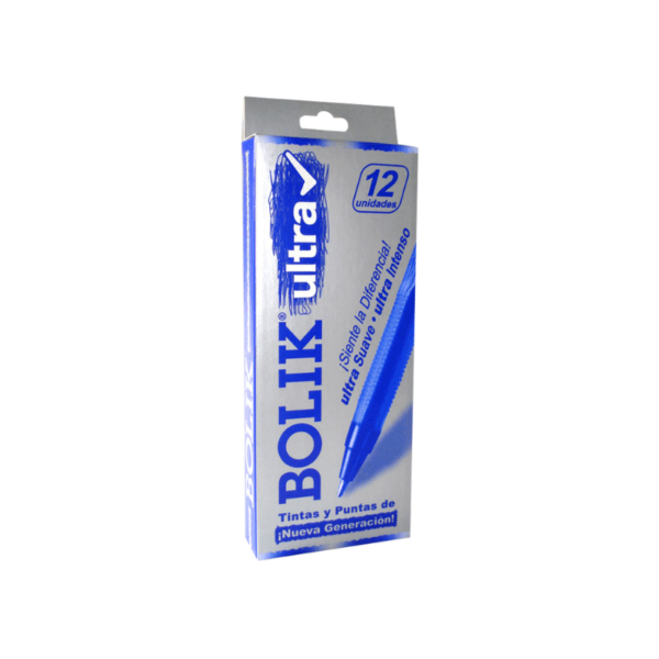 Lapiceros Color Azul BOLIK ultra Caja 12uds
