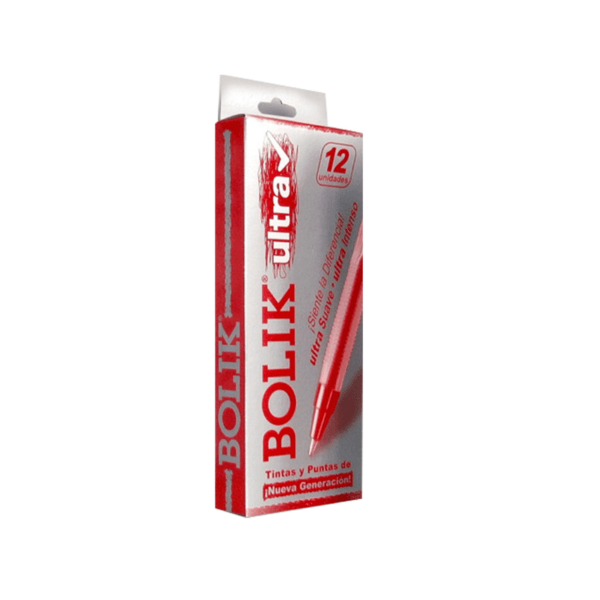 Lapiceros Color Rojo BOLIK ultra Caja 12uds