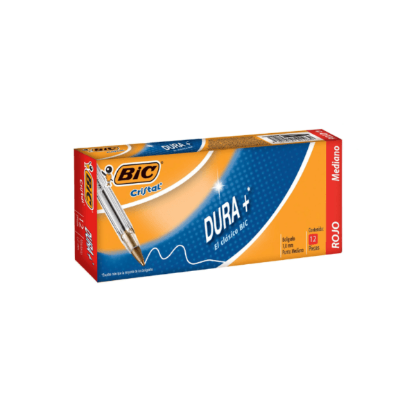 Lapiceros Clásicos Color Rojo Bic Dura Más 12uds