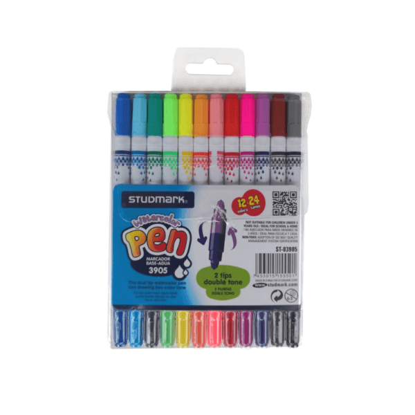Marcadores Set de Doble Punta Lavables Finos STUDMARK 12uds