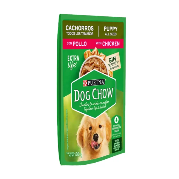 Alimento Húmedo de Pollo para Perro Cachorros de Todos los Tamaños Purina Dog Chow 100gr - Imagen 2