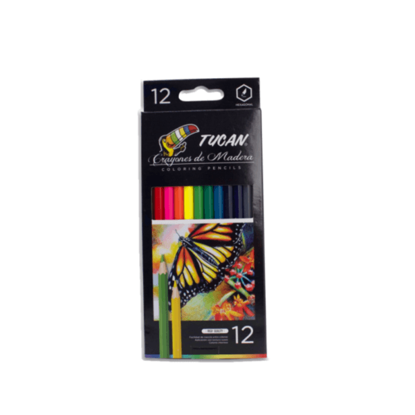 Crayones de Madera de Colores Tucan 12uds