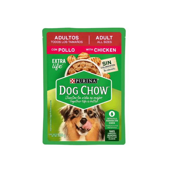 Alimento Húmedo de Pollo para Perro Adulto de Todos los Tamaños Purina Dog Chow 100gr