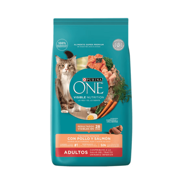 Alimento Seco de Pollo y Salmón para Gato Adulto Purina One 4lb