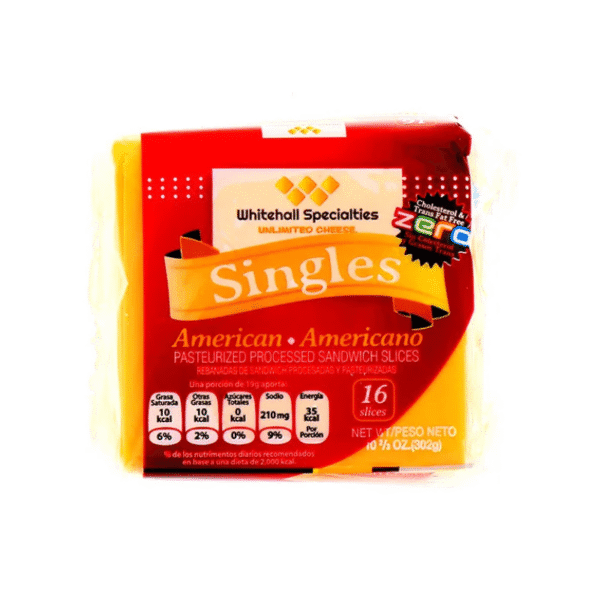 Queso Americano Rebanado Whitehall 16uds 302gr